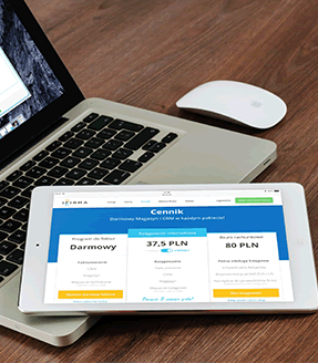Portfolio work: pricing page on a tablet